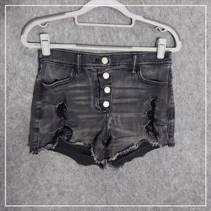 Abercrombie Girls Shorts 15 16 Denim Shortie High Rise Stretch‎ Distress Summer